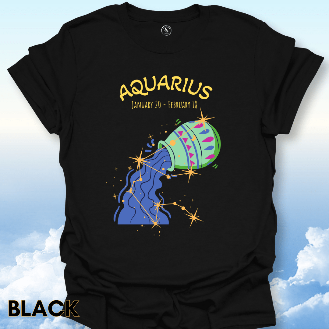T-Shirt Black / S Aquarius Zodiac Tee