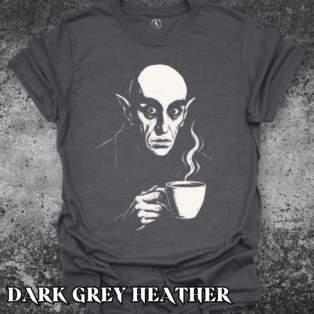 T-Shirt Dark Heather / S Nosferatu: Coffee Break Count Orlok Tee