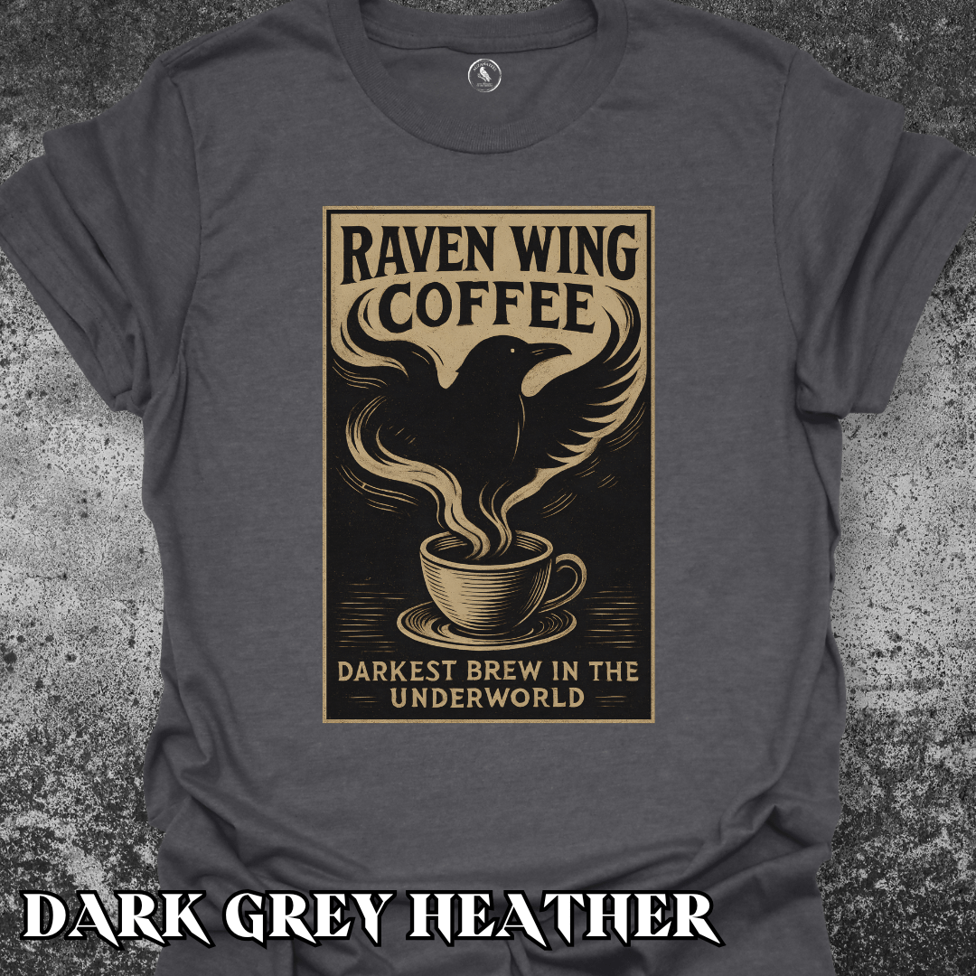 T-Shirt Dark Heather / S Raven Wing Coffee v2 Tee