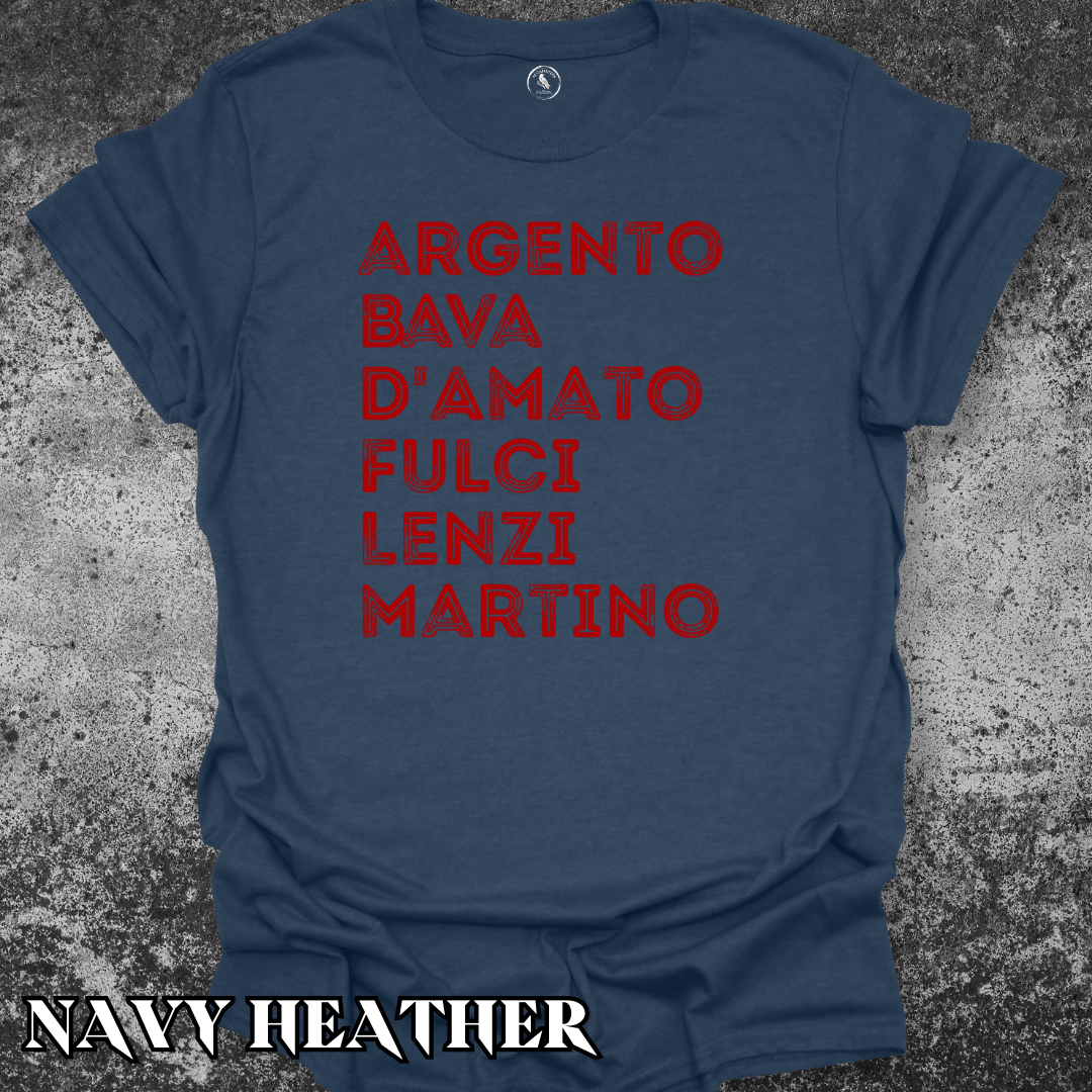 T-Shirt Navy Heather / S Italian Horror and Giallo Directors Tee