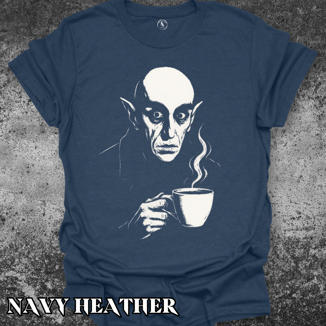 T-Shirt Navy Heather / S Nosferatu: Coffee Break Count Orlok Tee