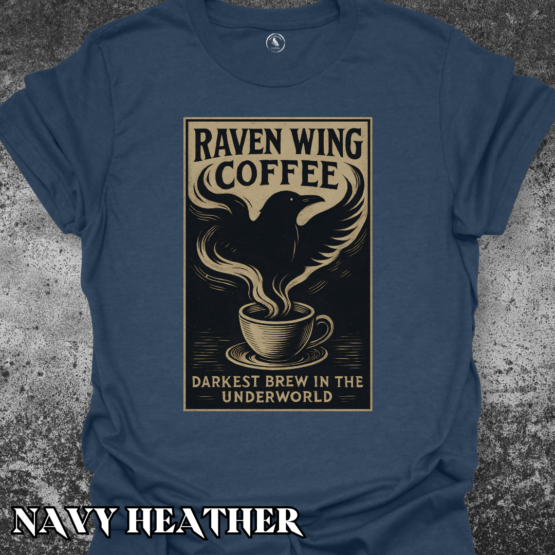 T-Shirt Navy Heather / S Raven Wing Coffee v2 Tee
