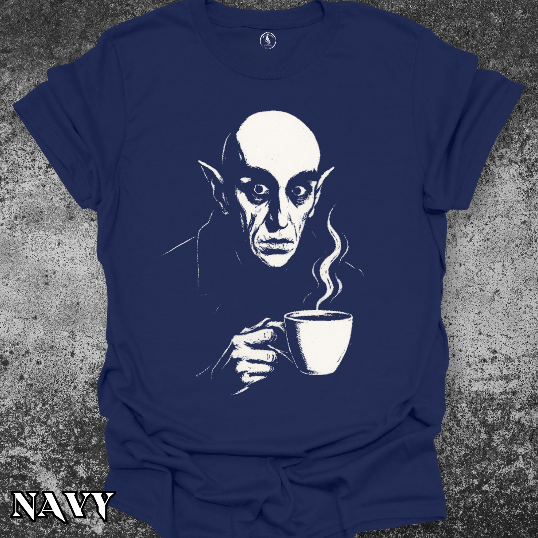 T-Shirt Navy / S Nosferatu: Coffee Break Count Orlok Tee