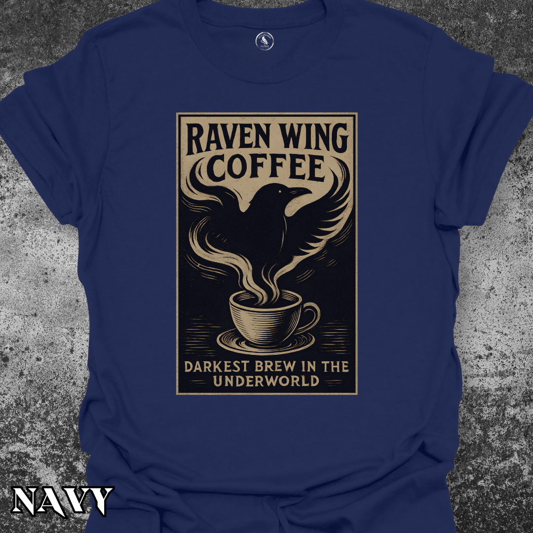 T-Shirt Navy / S Raven Wing Coffee v2 Tee