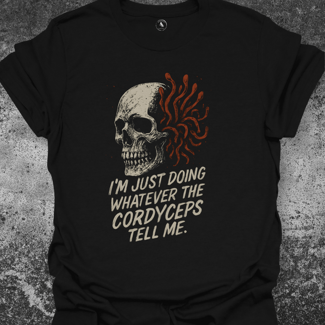 T-Shirt Black / S Cordyceps Skull Horror Tee