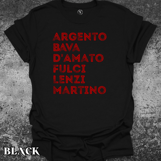 T-Shirt Black / S Italian Horror and Giallo Directors Tee