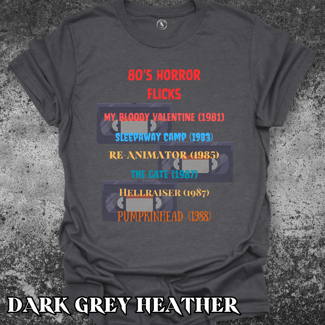 T-Shirt Dark Heather / S 80s Horror Flicks Tee