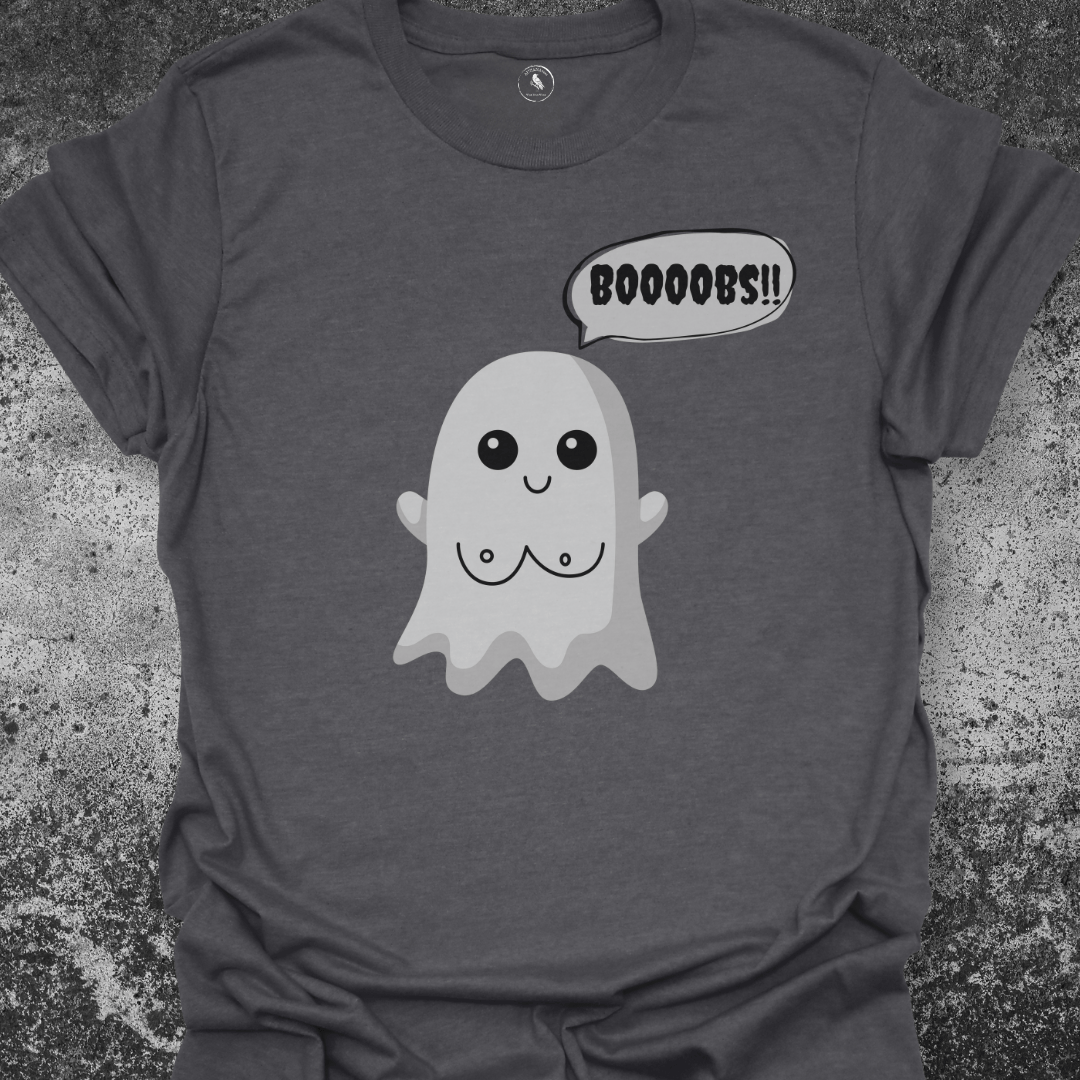 T-Shirt Dark Heather / S Funny Ghost “Booobs” Tee