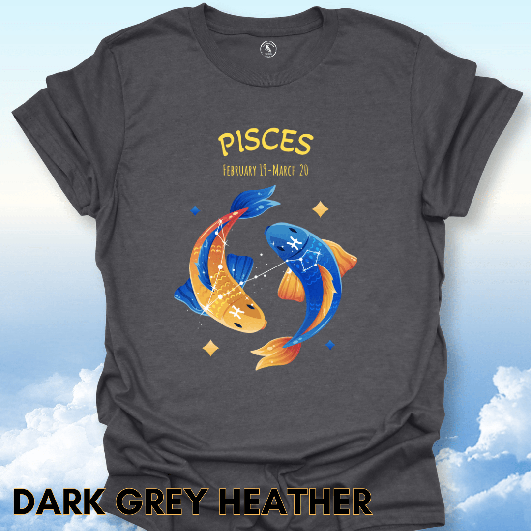 T-Shirt Dark Heather / S Pisces Zodiac Tee