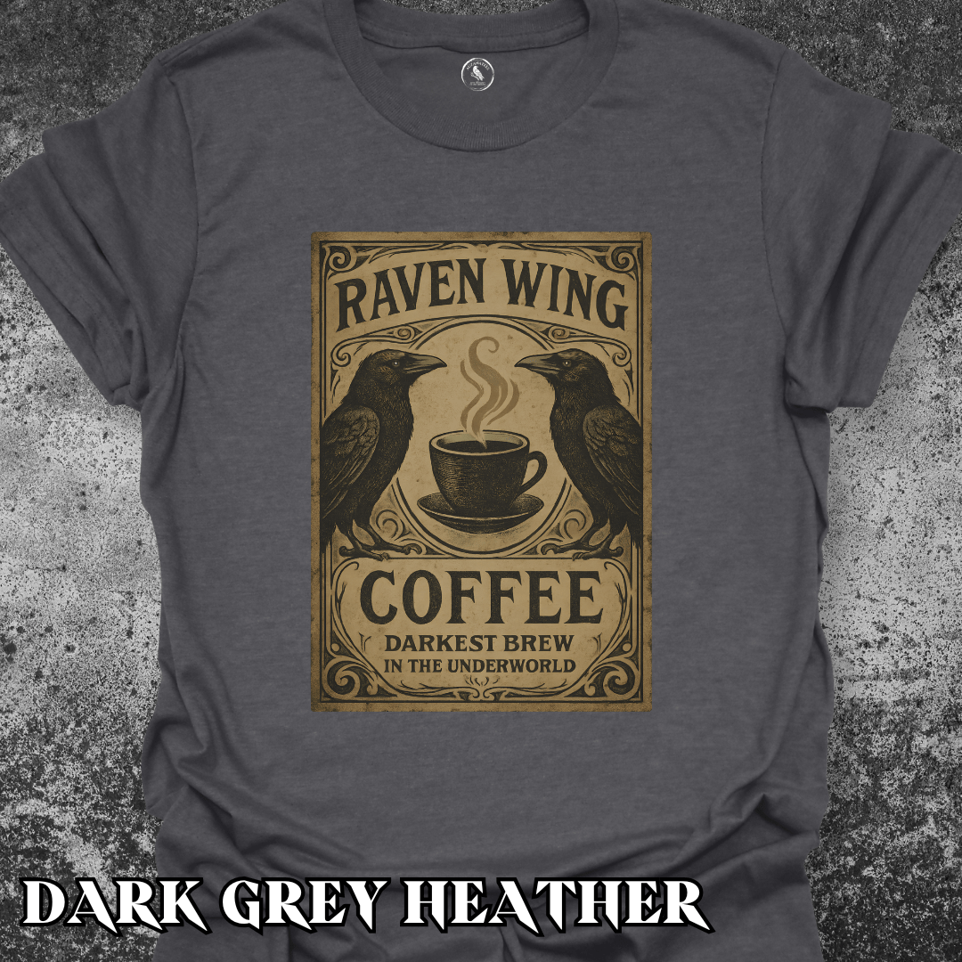 T-Shirt Dark Heather / S Raven Wing Coffee v1 Tee