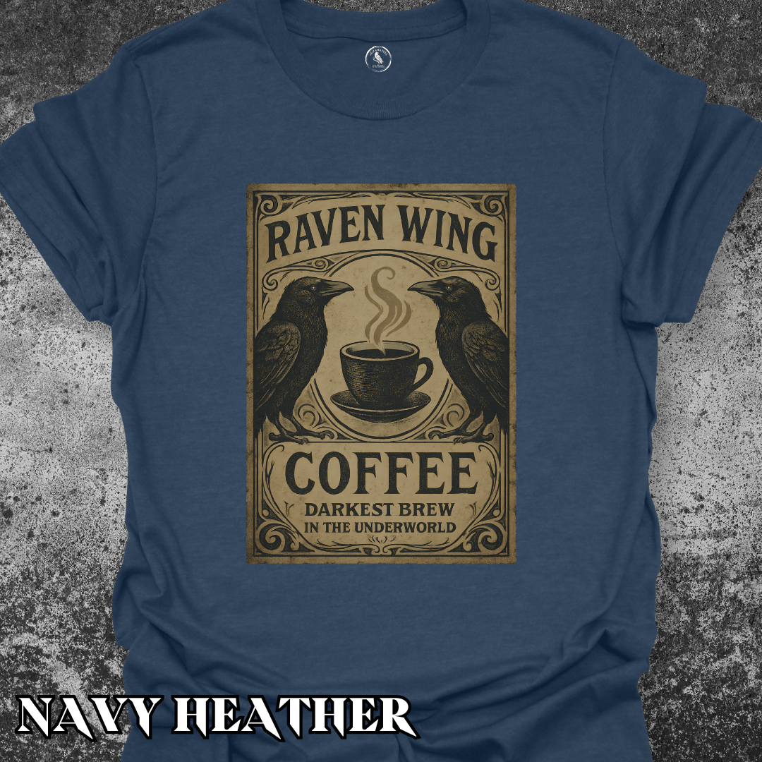 T-Shirt Navy Heather / S Raven Wing Coffee v1 Tee