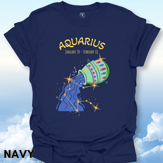 T-Shirt Navy / S Aquarius Zodiac Tee