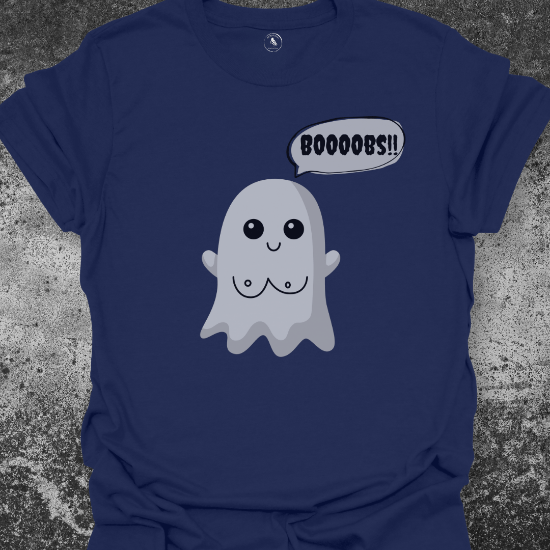 T-Shirt Navy / S Funny Ghost “Booobs” Tee