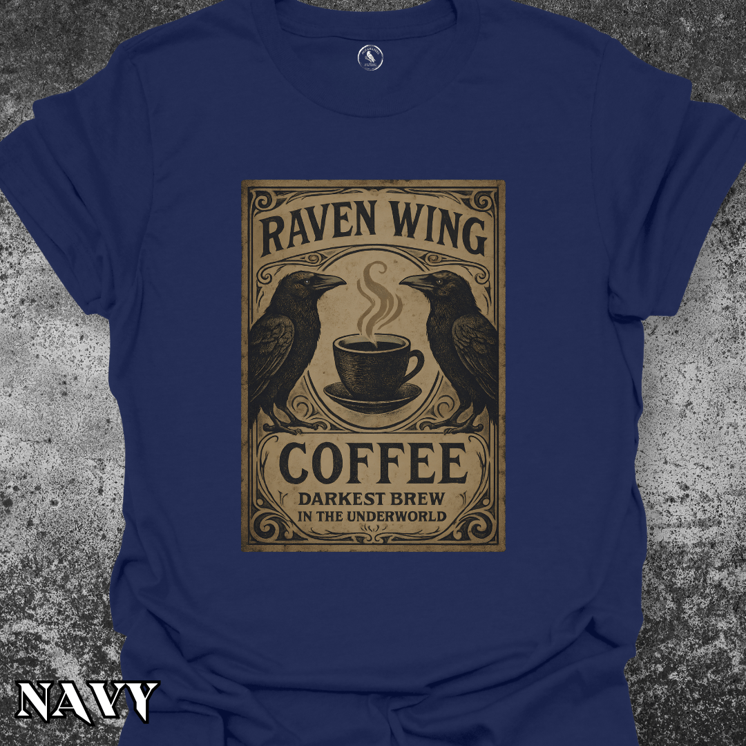 T-Shirt Navy / S Raven Wing Coffee v1 Tee